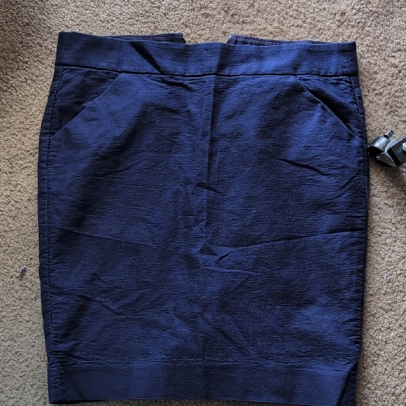 J. Crew Dark Blue Pencil Skirt With Pockets - Picture 1 of 2